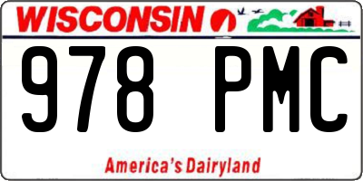 WI license plate 978PMC