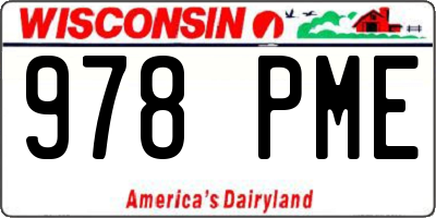 WI license plate 978PME