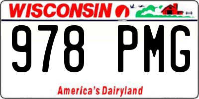 WI license plate 978PMG