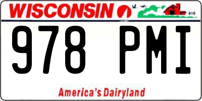 WI license plate 978PMI