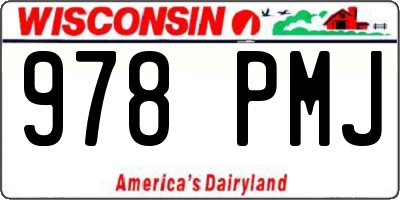 WI license plate 978PMJ