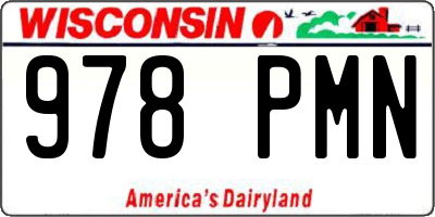 WI license plate 978PMN