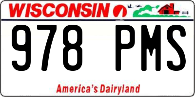 WI license plate 978PMS