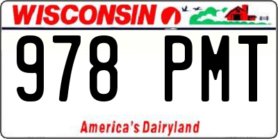 WI license plate 978PMT