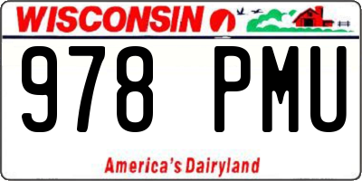 WI license plate 978PMU