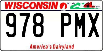 WI license plate 978PMX