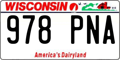 WI license plate 978PNA