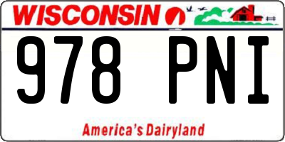 WI license plate 978PNI