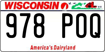 WI license plate 978POQ