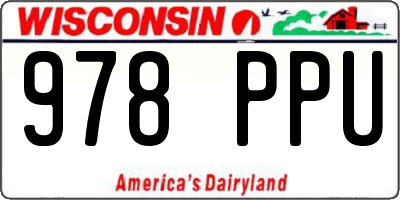 WI license plate 978PPU