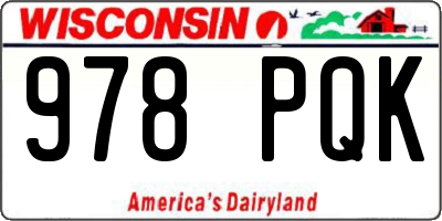 WI license plate 978PQK
