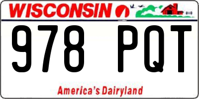 WI license plate 978PQT