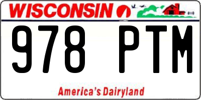 WI license plate 978PTM