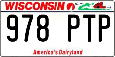 WI license plate 978PTP