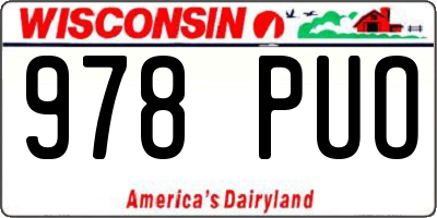WI license plate 978PUO