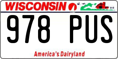 WI license plate 978PUS