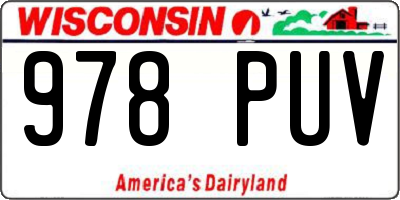 WI license plate 978PUV
