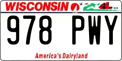 WI license plate 978PWY