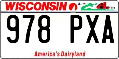 WI license plate 978PXA