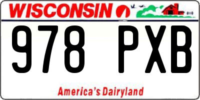 WI license plate 978PXB