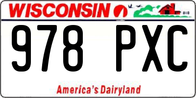 WI license plate 978PXC