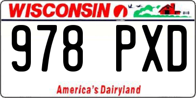 WI license plate 978PXD