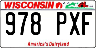 WI license plate 978PXF