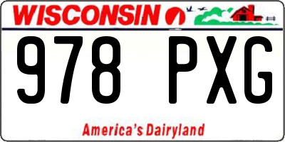 WI license plate 978PXG
