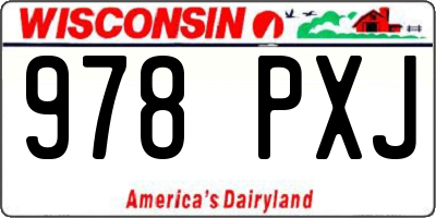 WI license plate 978PXJ