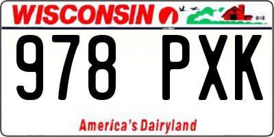 WI license plate 978PXK