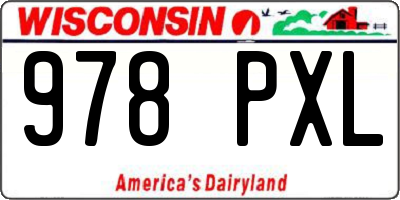 WI license plate 978PXL