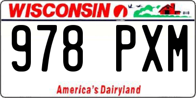 WI license plate 978PXM