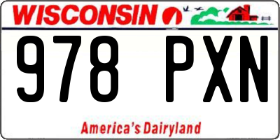 WI license plate 978PXN
