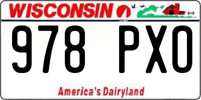 WI license plate 978PXO