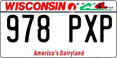 WI license plate 978PXP