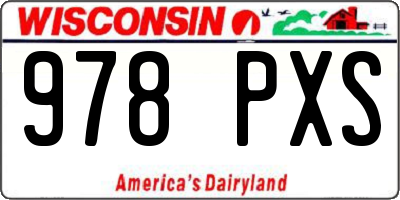 WI license plate 978PXS