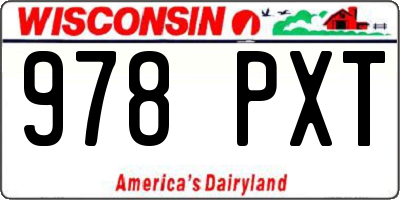 WI license plate 978PXT