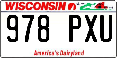 WI license plate 978PXU