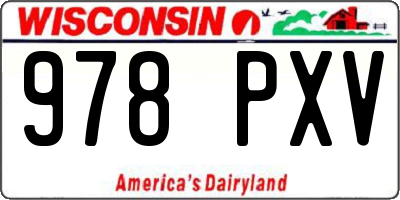 WI license plate 978PXV