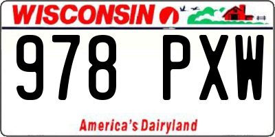 WI license plate 978PXW