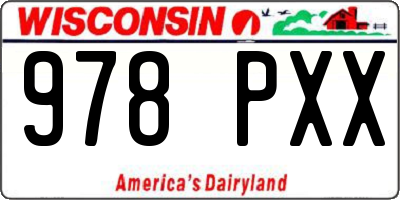 WI license plate 978PXX