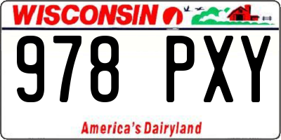 WI license plate 978PXY