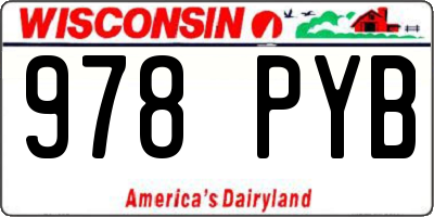 WI license plate 978PYB