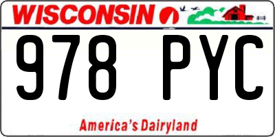 WI license plate 978PYC