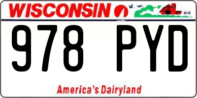 WI license plate 978PYD