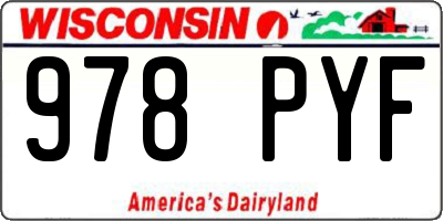 WI license plate 978PYF