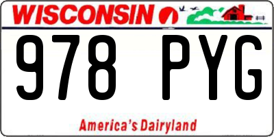 WI license plate 978PYG