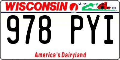 WI license plate 978PYI