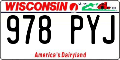 WI license plate 978PYJ