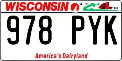 WI license plate 978PYK